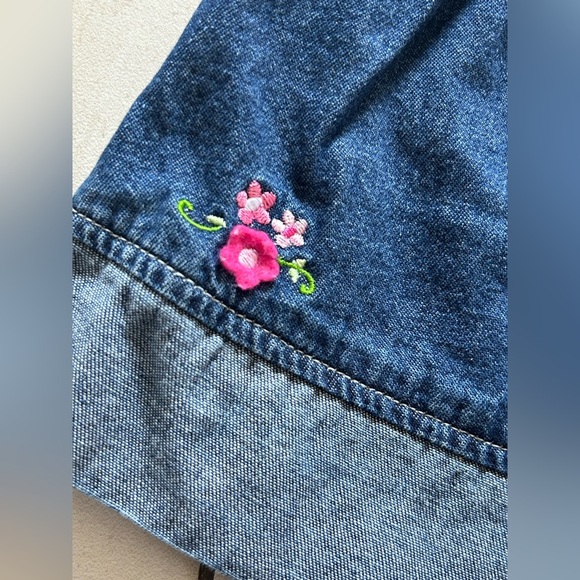 Y2K denim embroidered dress size 12-18 M - Picture 2 of 5